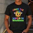 Teacher Back To School Color In Kindness Crayon Pencil Men's Casual T-Shirt Dark Grey