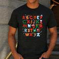 Teacher Christmas Alphabet Back To School Holiday Learning Men's Casual T-Shirt Dark Grey Teacher Christmas Alphabet Back To School Holiday Learning Men's Casual T-Shirt Dark Grey