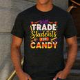 Teacher Cute Will Trade Students For Candy Halloween Costume Men's Casual T-Shirt Dark Grey