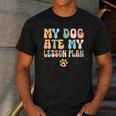 Teacher My Dog Ate My Lesson Plan Teacher Lesson Plan Men's Casual T-Shirt Dark Grey Teacher My Dog Ate My Lesson Plan Teacher Lesson Plan Men's Casual T-Shirt Dark Grey