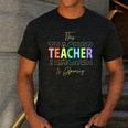 This Teacher Is Glowing Hello Summer End Of School Men's Casual T-Shirt Dark Grey