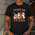 Teacher Halloween Trick Or Teach Cute Ghost Coffee Pumpkins Men's Casual T-Shirt Dark Grey Teacher Halloween Trick Or Teach Cute Ghost Coffee Pumpkins Men's Casual T-Shirt Dark Grey