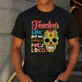 Teacher Life Got Me Feeling Un Poco Loco Men's Casual T-Shirt Dark Grey