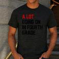 Teacher A Lot Going On In Fourth Grade Back To School Men's Casual T-Shirt Dark Grey