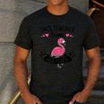 This Teacher Loves Her Flock Cute Flamingo Teacher Men's Casual T-Shirt Dark Grey
