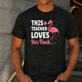 This Teacher Loves Her Flock Teaching Flamingo Girl Men's Casual T-Shirt Dark Grey This Teacher Loves Her Flock Teaching Flamingo Girl Men's Casual T-Shirt Dark Grey