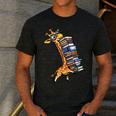 Teacher Shirt Giraffe Holding Books Bookworm Librarian Men's Casual T-Shirt Dark Grey Teacher Shirt Giraffe Holding Books Bookworm Librarian Men's Casual T-Shirt Dark Grey