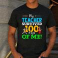 My Teacher Survived 100 Days Of Me Dab 100 Days Of School For Men Women Kids Men's Casual T-Shirt Dark Grey My Teacher Survived 100 Days Of Me Dab 100 Days Of School For Men Women Kids Men's Casual T-Shirt Dark Grey
