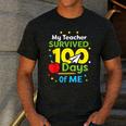 My Teacher Survived 100 Days Of Me Men's Casual T-Shirt Dark Grey