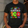 My Teacher Survived 100 Days Of Me 100 Days Of School Men's Casual T-Shirt Dark Grey