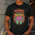 Teacher Teachers Love Brains Halloween Men Women Men's Casual T-Shirt Dark Grey
