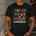 Teacher Of Tiny Superheroes Teach 100th Day Of School Men Women Girls Kids Men's Casual T-Shirt Dark Grey