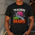 Teachers Love Brains Halloween 2025 Skeleton Costume Men's Casual T-Shirt Dark Grey