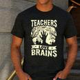 Teachers Love Brains Halloween Costume Boo Trick Teach Men's Casual T-Shirt Dark Grey