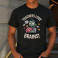 Teachers Love Brains Shirt Men Women Teacher Halloween Men's Casual T-Shirt Dark Grey
