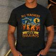 All Teachers Love Brains Shirt Teacher Halloween Tee Men's Casual T-Shirt Dark Grey All Teachers Love Brains Shirt Teacher Halloween Tee Men's Casual T-Shirt Dark Grey