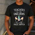 Teachers Are Like Unicorns They Make Magic Happen Men's Casual T-Shirt Dark Grey