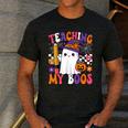 Teaching My Boos Ghost Teacher Cute Pencil Halloween Teacher Men's Casual T-Shirt Dark Grey