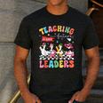 Teaching Future Leaders Groovy Teacher Back To School Men's Casual T-Shirt Dark Grey