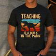 Teaching Is a Walk In Park Dinosaur Teacher Men's Casual T-Shirt Dark Grey Teaching Is a Walk In Park Dinosaur Teacher Men's Casual T-Shirt Dark Grey