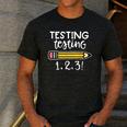 Testing Testing 123 Cute Test Day School Teacher Exam For Men Women Girls Kids Men's Casual T-Shirt Dark Grey Testing Testing 123 Cute Test Day School Teacher Exam For Men Women Girls Kids Men's Casual T-Shirt Dark Grey