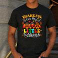 Thankful For My Little Turkeys Teacher Thanksgiving Teachers Men's Casual T-Shirt Dark Grey