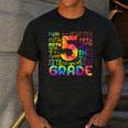 Tie Dye 5th Grade Typography Team Fifth Grade Teacher For Men Women Girls Kids Men's Casual T-Shirt Dark Grey