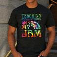 Tie Dye Teaching Social Studies Is My Jam Sunglasses Teacher Men's Casual T-Shirt Dark Grey Tie Dye Teaching Social Studies Is My Jam Sunglasses Teacher Men's Casual T-Shirt Dark Grey