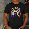 Tiny Human Tamer Watercolor Rainbow Daycare Teacher Men's Casual T-Shirt Dark Grey Tiny Human Tamer Watercolor Rainbow Daycare Teacher Men's Casual T-Shirt Dark Grey