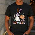 TK Boo Crew Retro Groovy Halloween Floral Ghost TK Teacher Men Women Kids Men's Casual T-Shirt Dark Grey