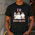 TK Boo Crew Retro Groovy Halloween Floral Ghost TK Teacher Men's Casual T-Shirt Dark Grey TK Boo Crew Retro Groovy Halloween Floral Ghost TK Teacher Men's Casual T-Shirt Dark Grey