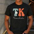 TK Teacher Retro Groovy Vintage Happy First Day Of School Men's Casual T-Shirt Dark Grey TK Teacher Retro Groovy Vintage Happy First Day Of School Men's Casual T-Shirt Dark Grey