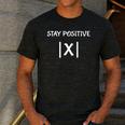Top Math Teacher Joke Men Women Fun Stay Positive Men's Casual T-Shirt Dark Grey