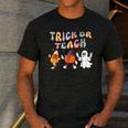 Trick Or Teach Candy Corn Pumpkin Ghost Teacher Men's Casual T-Shirt Dark Grey Trick Or Teach Candy Corn Pumpkin Ghost Teacher Men's Casual T-Shirt Dark Grey