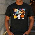 Trick Or Teach Cute Halloween Teacher Men's Casual T-Shirt Dark Grey