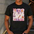 Trick Or Teach Retro Halloween Teacher Look Men's Casual T-Shirt Dark Grey