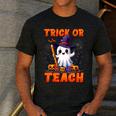 Trick Or Teach Teacher Halloween Ghost Pencil Floral Men's Casual T-Shirt Dark Grey Trick Or Teach Teacher Halloween Ghost Pencil Floral Men's Casual T-Shirt Dark Grey