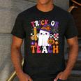 Trick Or Teach Teacher Pencil Ghost Halloween Teacher Men's Casual T-Shirt Dark Grey Trick Or Teach Teacher Pencil Ghost Halloween Teacher Men's Casual T-Shirt Dark Grey