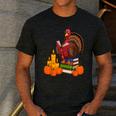 Turkey Reading Books Fall Thanksgiving Teacher Book Men's Casual T-Shirt Dark Grey