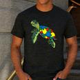 Turtle Puzzle Pieces For Autism Awareness Kids Women Teacher Men's Casual T-Shirt Dark Grey