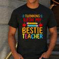 Twinning With My Bestie Teacher Boy Spirit Week Twin Day Men's Casual T-Shirt Dark Grey