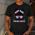 Twinning With My Teacher Bestie Twin Day Friends Teacher Men's Casual T-Shirt Dark Grey