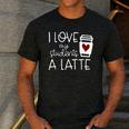 Valentines Day Teacher Tee I Love My Students A Latte Men's Casual T-Shirt Dark Grey