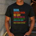Vintage Bruh We Back No Cap Bruh We'Re Back Student Teacher Men's Casual T-Shirt Dark Grey