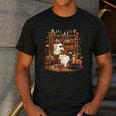 Vintage Ghost Book Reading Pumpkin Gothic Halloween Teachers Men's Casual T-Shirt Dark Grey Vintage Ghost Book Reading Pumpkin Gothic Halloween Teachers Men's Casual T-Shirt Dark Grey