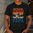 Vintage Retro My Favorite Teacher Calls Me Papa Father's Day Men's Casual T-Shirt Dark Grey Vintage Retro My Favorite Teacher Calls Me Papa Father's Day Men's Casual T-Shirt Dark Grey