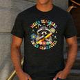 Weird Teachers Build Character Raccoon Colourful Floral Men's Casual T-Shirt Dark Grey