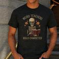 Weird Teachers Build Character Skeleton Book Halloween Women Men's Casual T-Shirt Dark Grey Weird Teachers Build Character Skeleton Book Halloween Women Men's Casual T-Shirt Dark Grey