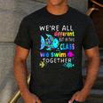 We'Re All Different But We Swim Together Elementary Teacher Men's Casual T-Shirt Dark Grey