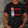 I Will Drink Coffee Here Or There Funny Teacher Teaching Men Women Girls Kids Men's Casual T-Shirt Dark Grey